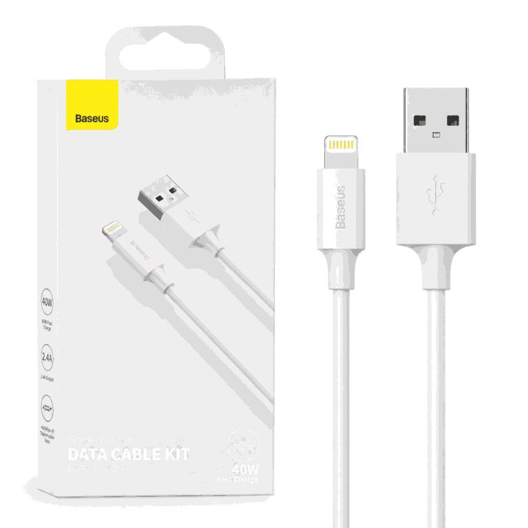 Baseus Simple Wisdom Kabell USB-A në Lightning 2.4A 1.5m White