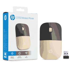 HP Z3700 Wireless Mouse Gold X7Q43AA me USB receiver 2.4 GHz dhe sensor Blue LED 1200 DPI