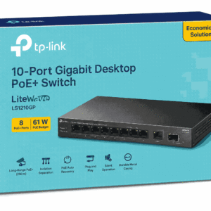 TP-Link LS1210GP switch Gigabit me 8 porta PoE+ 61W dhe portë SFP
