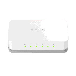 D-Link GO-SW-5E/E switch Fast Ethernet me 5 porta 10/100 Mbps, Plug & Play dhe dizajn kompakt