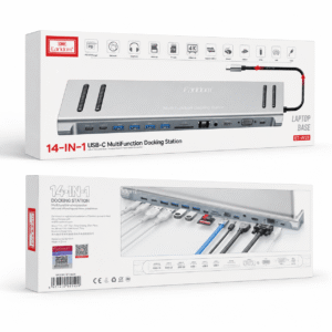 Earldom ET-W28 USB-C docking station 14 in 1 me HDMI 4K, VGA, RJ45, USB dhe SD TF