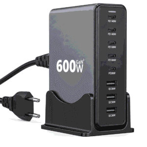 GaN III Pro Charger 600W me 8 porta, 5 USB-C, 3 USB-A, Dual 140W PD 3.1 dhe PPS Fast Charging