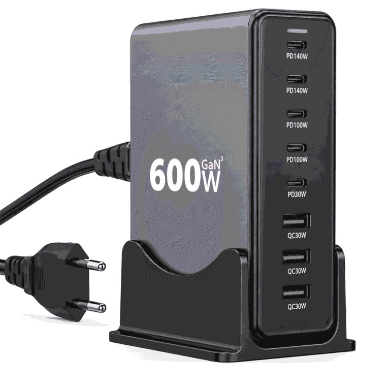 GaN III Pro Charger 600W 8 Port 5x USB-C 3x USB-A PD 3.1 140W