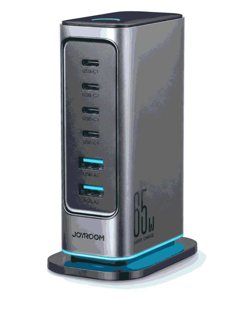 JOYROOM JR-TCM02 GaN Charger 65W 6-Port 4x USB-C 2x USB-A