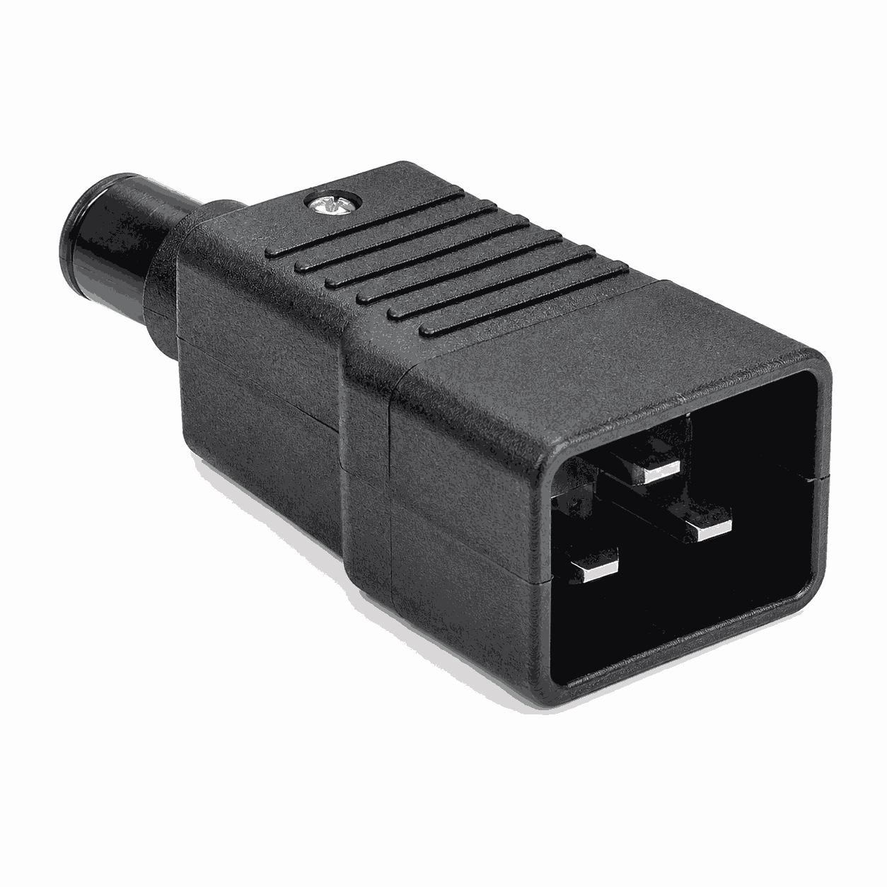Konektor IEC C20 male 16A 250V për montim në kabell, UPS, PDU dhe servera