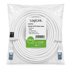 LogiLink CQ3092S Patch Cord CAT6A S/FTP 10m Grey PrimeLine RJ45 10 Gigabit Ethernet