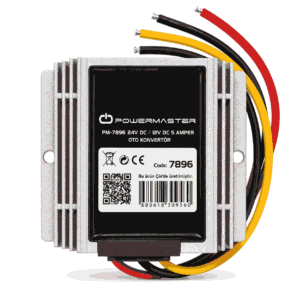 Powermaster PM-7896 konvertues DC-DC 24V në 12V 5A me kabuj lidhjeje për automjete dhe sisteme 24V