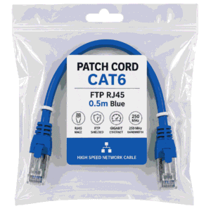 Patch Cord CAT6 FTP RJ45 0.5m Blue kabell rrjeti Ethernet Gigabit