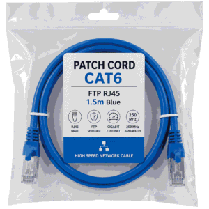 Patch Cord CAT6 FTP RJ45 1.5m Blue kabell rrjeti Ethernet Gigabit