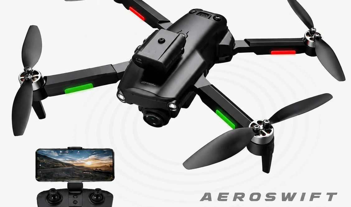 Porodo AeroSwift Drone HD me Brushless Motor Optical Flow dhe Obstacle Avoidance