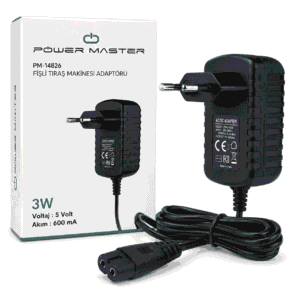Karikues Powermaster PM-14826 5V 600mA 3W për makinë rroje me konektor dy kontakte