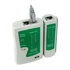 Powermaster PM-2335 tester kabllosh RJ45, RJ11 dhe RJ12 me 9 LED për kontroll LAN dhe telefonik