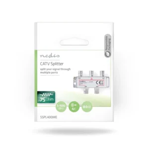 Nedis / CATV Splitter 4-Way 5-1000 MHz 8.0 dB 75 Ohm / SSPL400ME