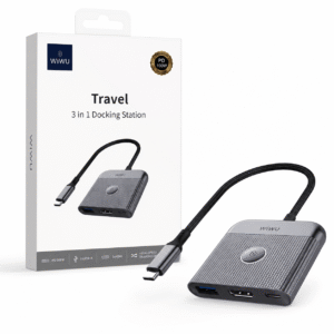 WiWU Wi-HB002 USB-C hub 3 in 1 me HDMI 4K 60Hz, USB 3.0 dhe PD 100W