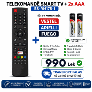 Telekomandë ES-RM175-1 për Vestel Arielli Fuego Smart TV me Netflix YouTube