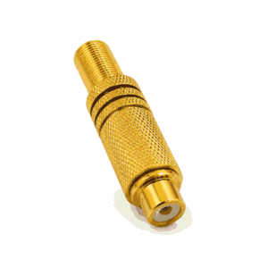 Konektor RCA Female Gold Plated metalik për saldim në kabllo