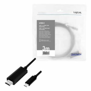 LogiLink UA0330 kabell USB-C në HDMI 3m 4K 60Hz i zi