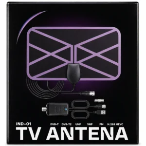 JBC IND-01 Antenë TV e Brendshme DVB-T2 me Amplifikator USB UHF VHF FM