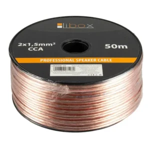 Kabëll altoparlanti Libox LB0008-50 2x1.50mm² CCA 50m transparent