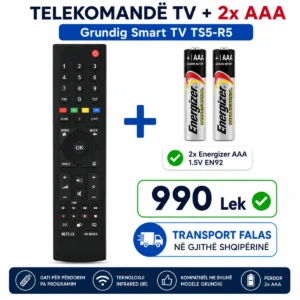 Telekomandë Grundig Smart TV TS5-R5 759551855900 me 2 bateri Energizer AAA
