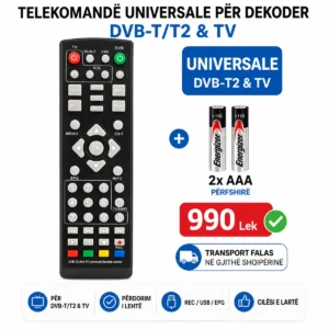 Telekomandë Universale për Dekoder DVB-T2 dhe TV