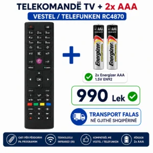 Telekomandë Vestel Telefunken RC4870 30085964 me 2 bateri Energizer AAA