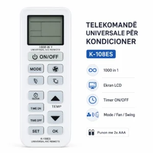 K-108ES 1000-in-1 Telekomandë Universale për Kondicioner A/C