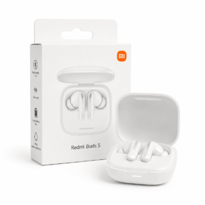 Xiaomi Redmi Buds 5 kufje wireless të bardha me ANC dhe kuti karikimi