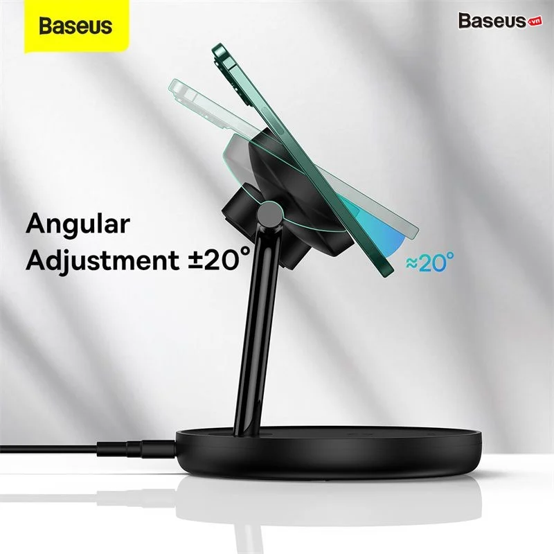 Baseus Swan 3-in-1 wireless magnetic charger 20W për iPhone, Apple Watch dhe AirPods