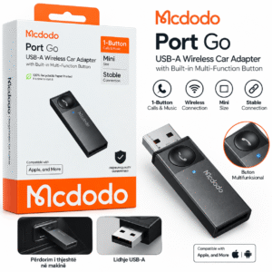 Mcdodo Port Go USB-A Wireless Car Adapter me buton multifunksional