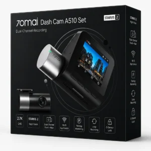 70mai A510 Set Dash Cam Front & Rear me Sony STARVIS 2, GPS, ADAS dhe WiFi