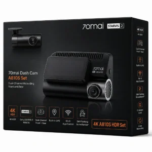 70mai A810S Set Dash Cam 4K Front & Rear me Sony STARVIS 2 IMX678, GPS dhe WiFi 6