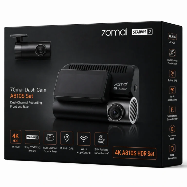 70mai A810S Set / Dash Cam 4K HDR Front & Rear me STARVIS 2, GPS, ADAS & WiFi 6