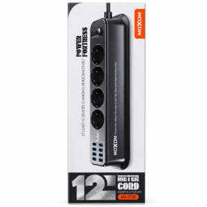 MOXOM MX-ST05 Power Strip me 4 priza AC dhe 8 porta USB