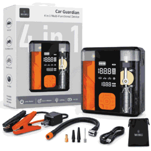 WiWU Car Guardian 4-in-1 Jump Starter & Portable Air Compressor – PD/QC & Light