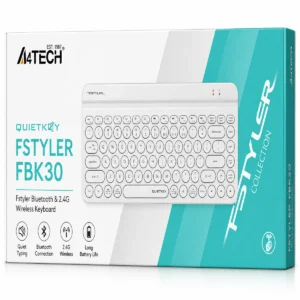 A4TECH Fstyler FBK30 Tastierë Wireless Bluetooth dhe 2.4GHz QuietKey White