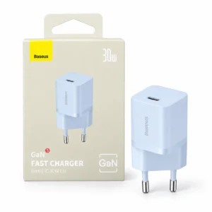 Karikuesi blu Baseus GaN5 Mini 30W USB-C EU pranë kutisë origjinale