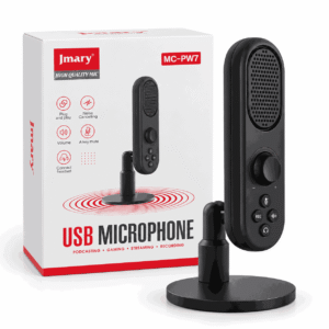 Jmary MC-PW7 mikrofon USB i zi me stand desktop për podcast gaming dhe streaming