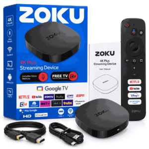 ZOKU 4K Plus Google TV streaming device 4K me telekomandë zanore