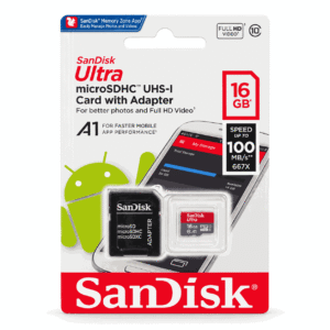 Kartë memorie SanDisk Ultra MicroSDHC 16GB 100MB/s A1 me adapter SD