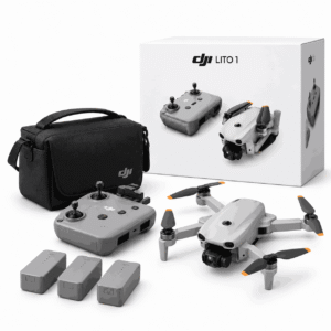 DJI Lito 1 Fly More Combo me dronin jashtë kutisë, telekomandën DJI RC-N3, tri bateri dhe çantë
