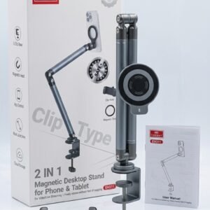 Earldom EH311 2-in-1 Magnetic Desktop Stand for Phone & Tablet – Clip & Magnetic Holder