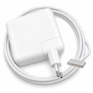 Karikues i bardhë kompatibël MagSafe 2 60W me kabllo, spinë europiane dhe konektor magnetik të sheshtë