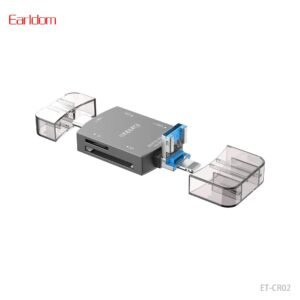 Earldom CR02 7-in-1 card reader with USB-C, USB, 8-Pin, SD and TF card support