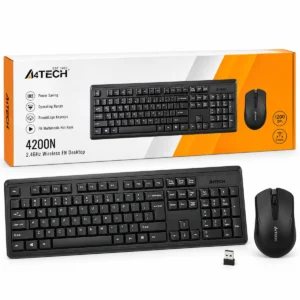 A4Tech 4200N set tastierë dhe mouse wireless 2.4GHz me mouse 1200 DPI dhe USB receiver