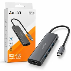 A4Tech DST-40C USB-C Docking Station 4-in-1 me HDMI 4K dhe Power Delivery 100W