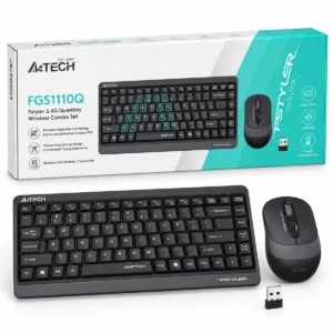 A4TECH FGS1110Q set tastierë dhe mouse wireless 2.4GHz QuietKey me Nano USB Receiver