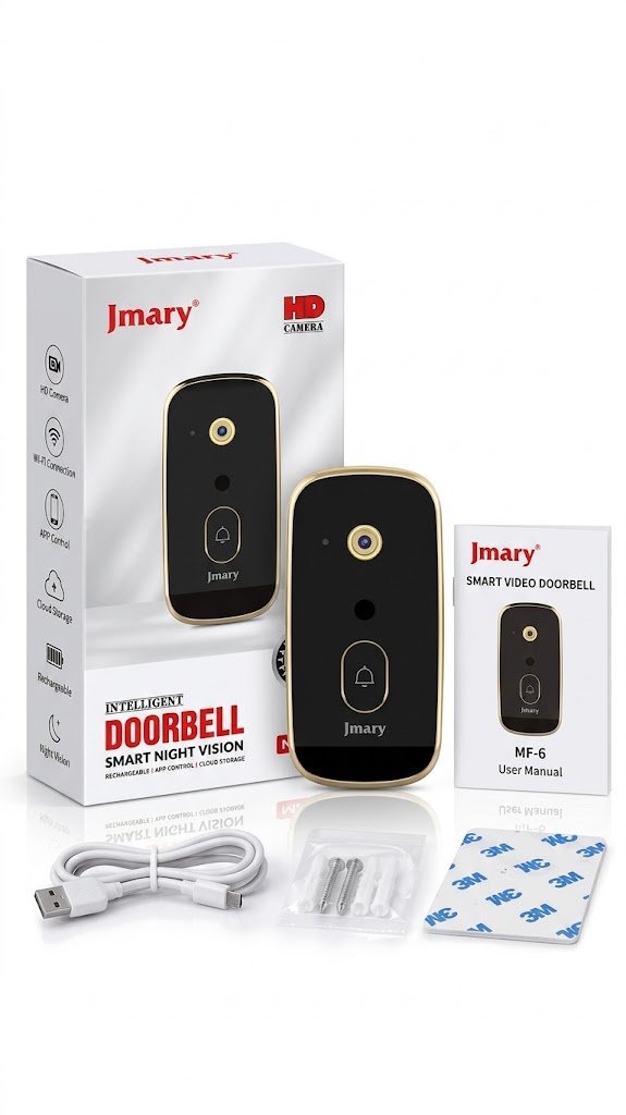 Jmary MF-6 Smart Video Doorbell HD – Night Vision, App Control