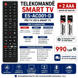 Telekomandë Smart TV ES-AC001-D për LOBOT / Arielli / Telefunken / FOX + 2x Energizer AAA
