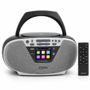 Aiwa BBTU-500DAB-SL Boombox portativ me Bluetooth, CD Player, USB, radio DAB+ dhe telekomandë